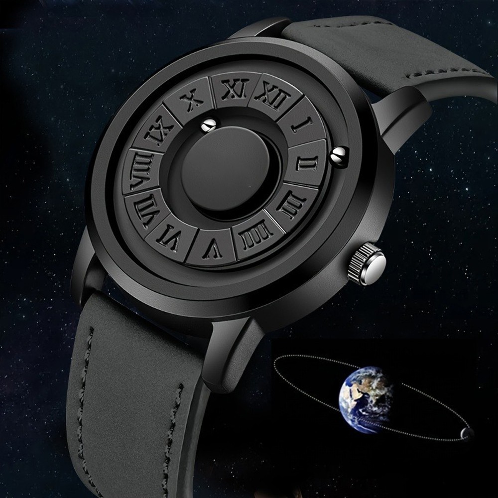 Men Watch Quartz Scrolling Bead Magne 3ATM Waterproof Sport Boy Wristwatch Gift
