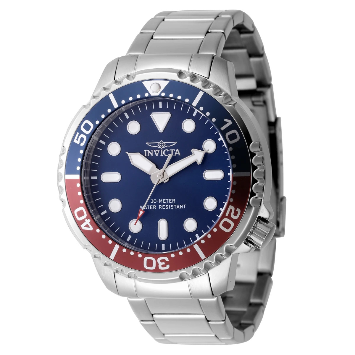 Invicta Pro Diver Marisdrift Men’s Watch – 48mm, Silver, Blue Red (47219) NIB
