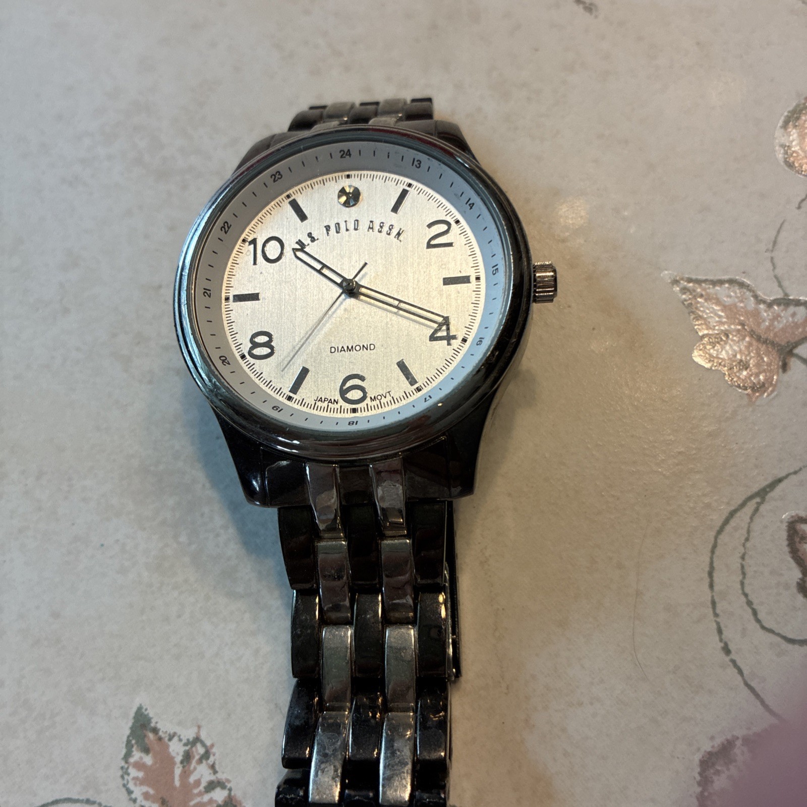 US Polo Assn Men’s Watch In Working Condition With Diamond At 12 O’clock