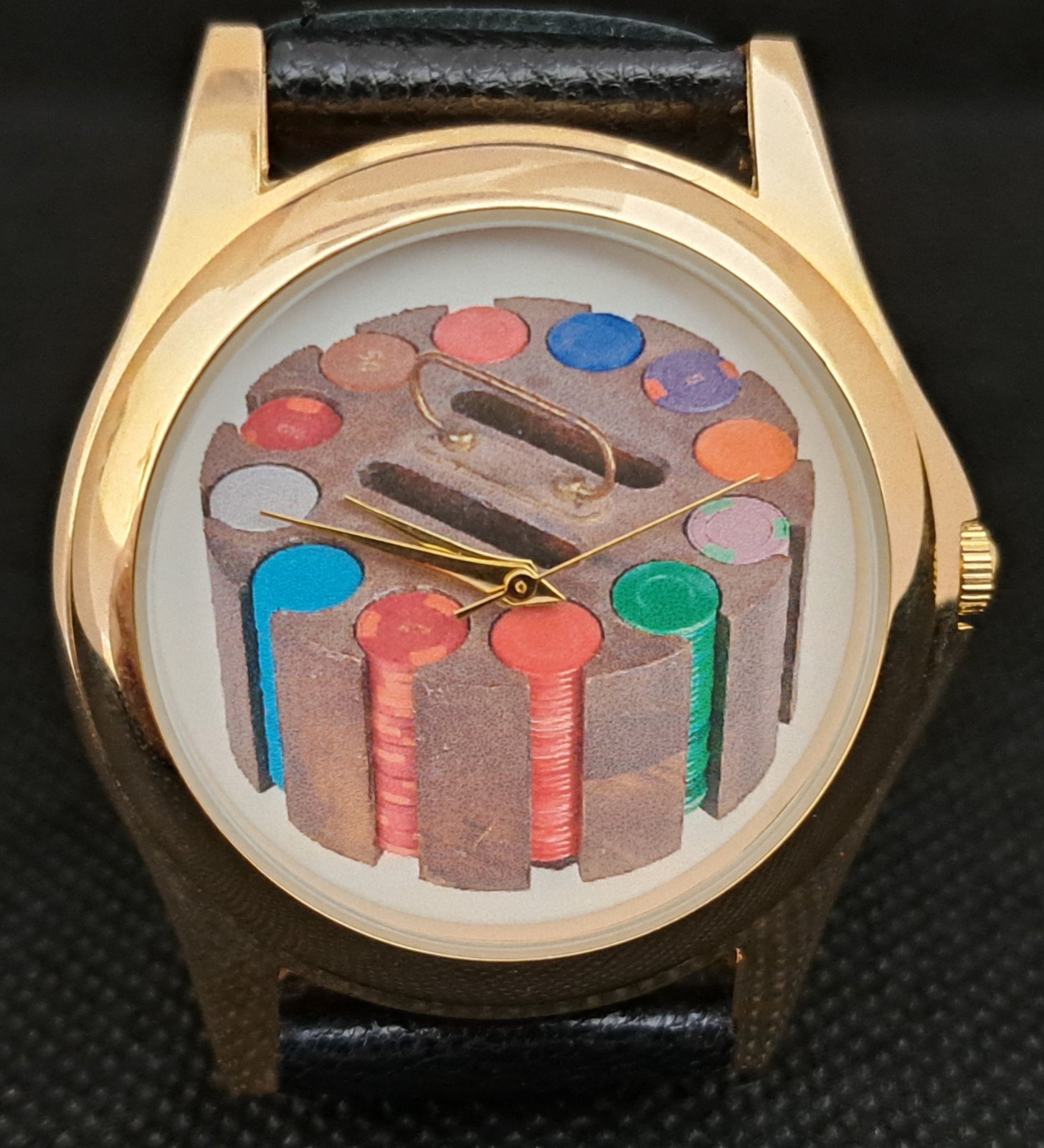 Rare Vintage Casino Poker Chip Wristwatch TWM Quartz, Never Worn