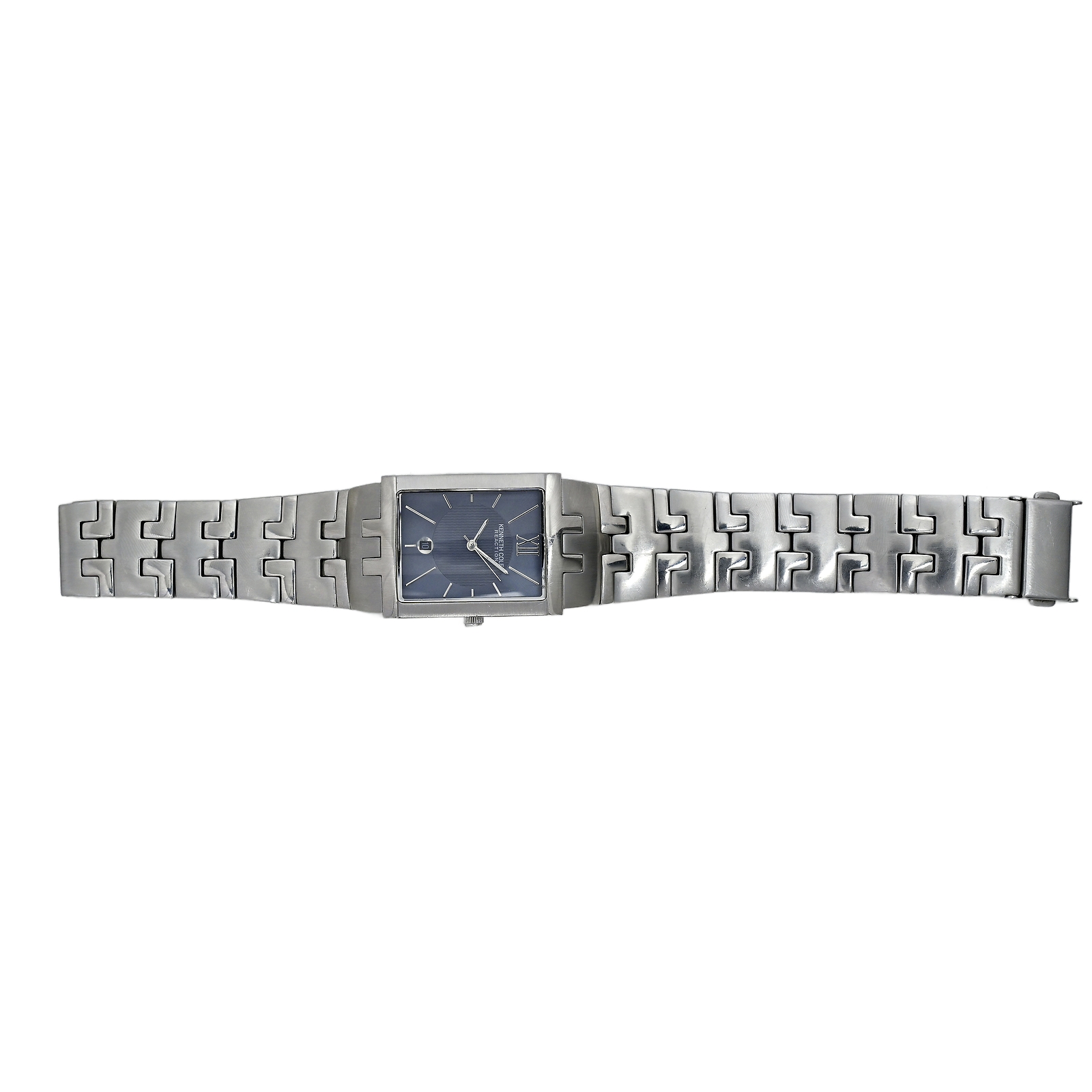 Kenneth Cole Blue Dial Tank Integrated Bracelet Watch Men’s 28x35mm