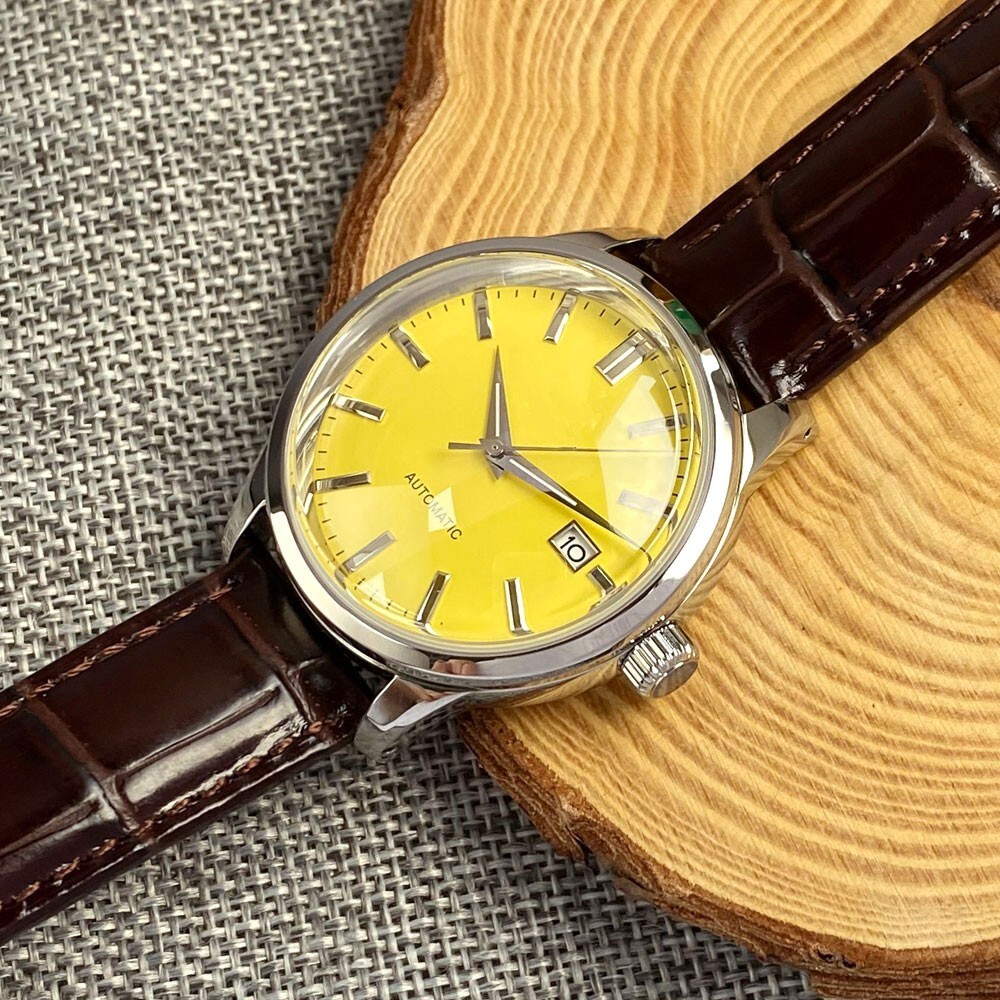 40mm Tandorio Yellow Dial Double Bow Sapphire Glass NH35A Automatic Mens Watch