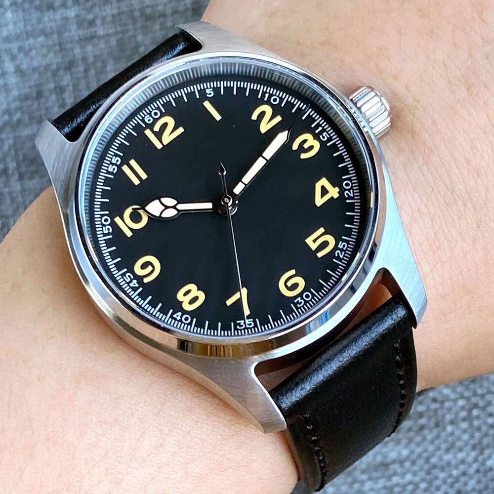 Pilot 39mm Tandorio Black Dial Sapphire Glass Japan NH35A Automatic Mens Watch
