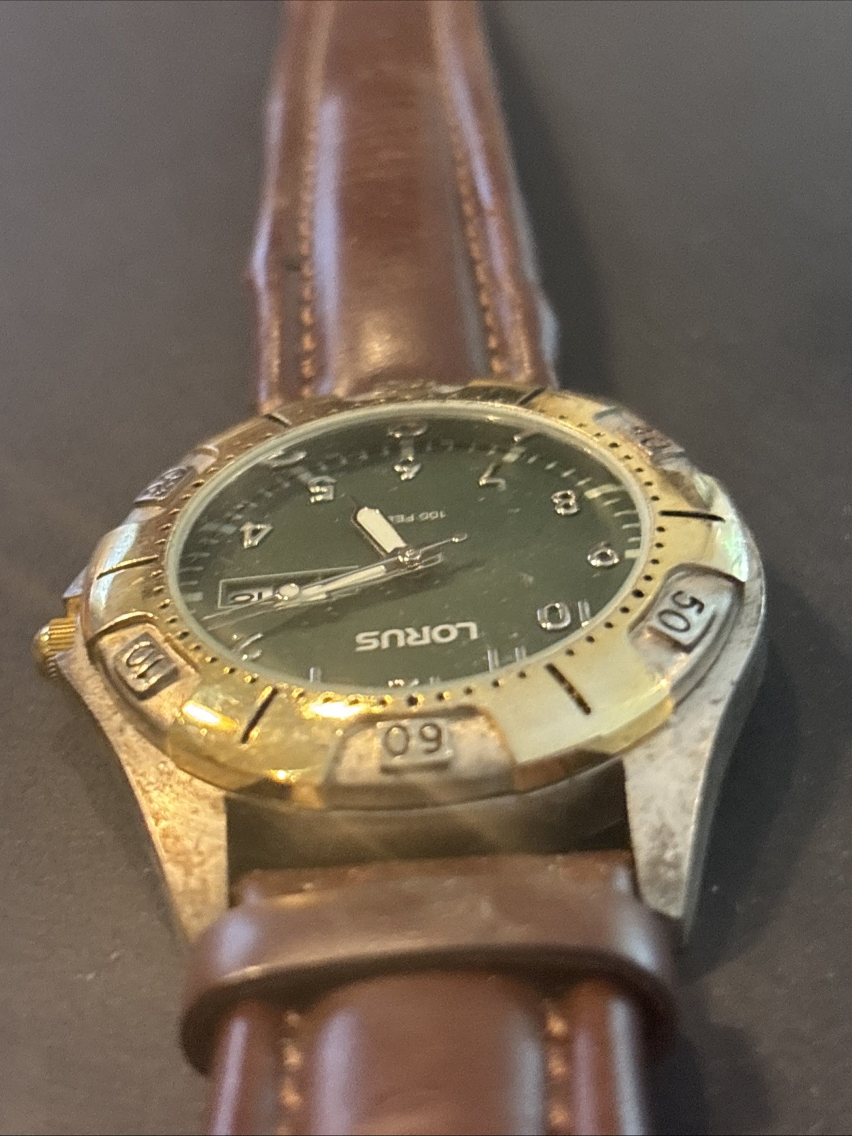 Lorus By Seiko Day-Date 100 Feet Watch Men’s For Parts-Repair-Restoration As Is