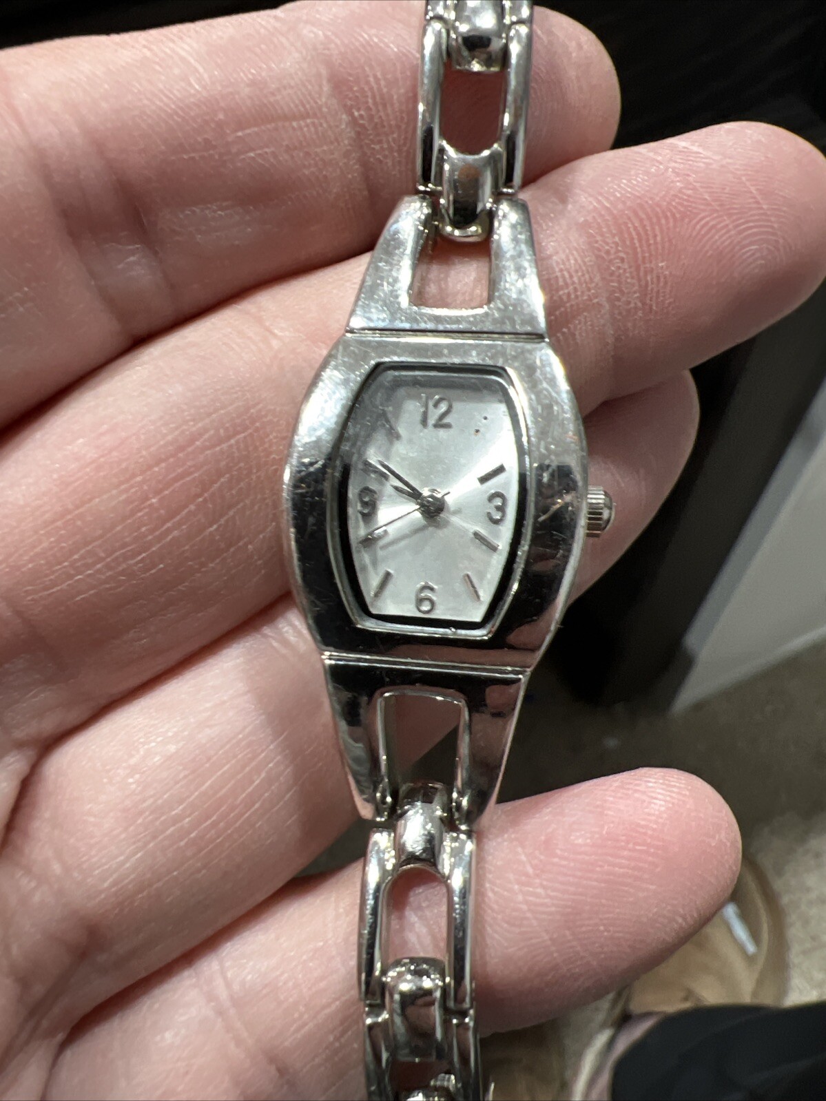Xhilaration Wristwatch Silver Tone Band Rectangular Face Elegant Minimalist
