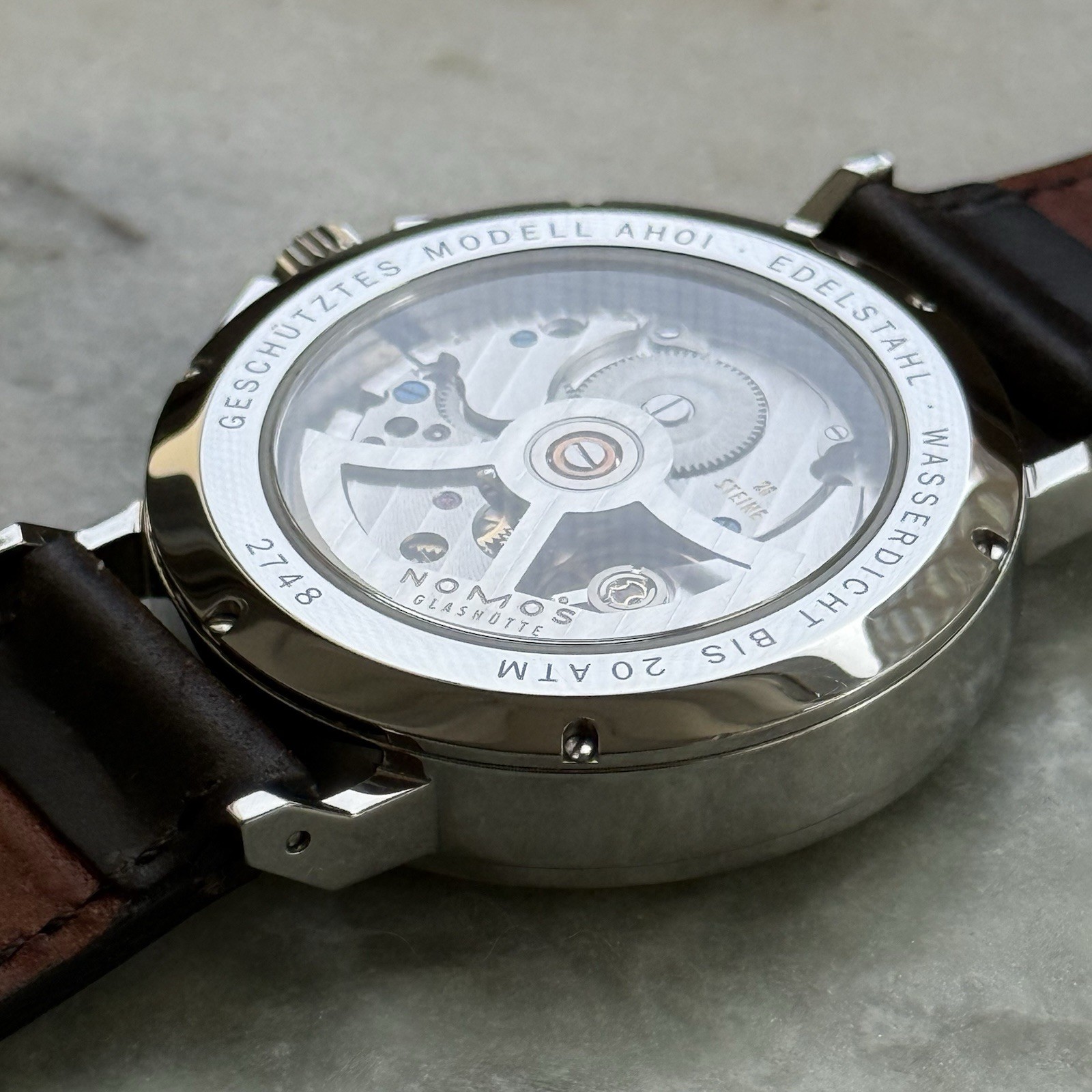 NOMOS Glashütte Ahoi Datum 40mm Automatic Full Set w/ Extra Strap – Ref 551