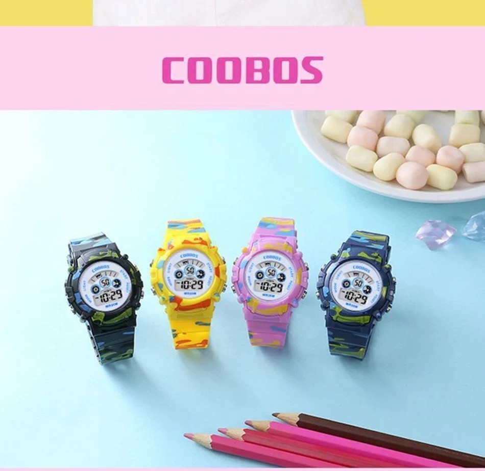 Kids Digital Watches for Boys Girls LED Sports Waterproof Wrist Watches Children
