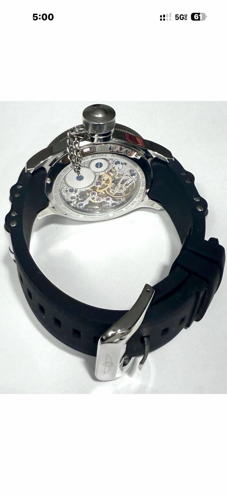 without box or papers 50mm Swiss ETA 6497 Skeleton Mechanical RUSSIAN DI G2U