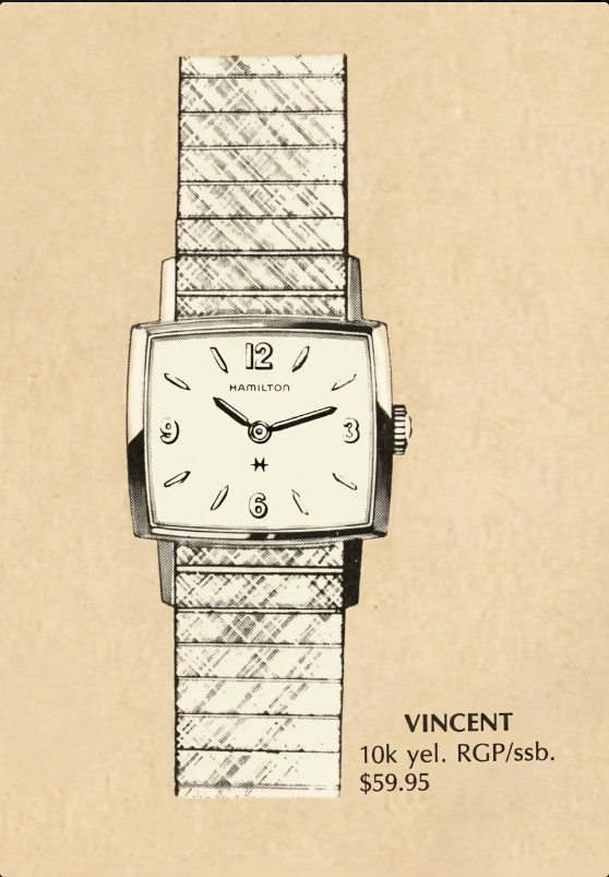 1965 Hamilton Vincent, Mad Men Era, Stunning Cream Dial
