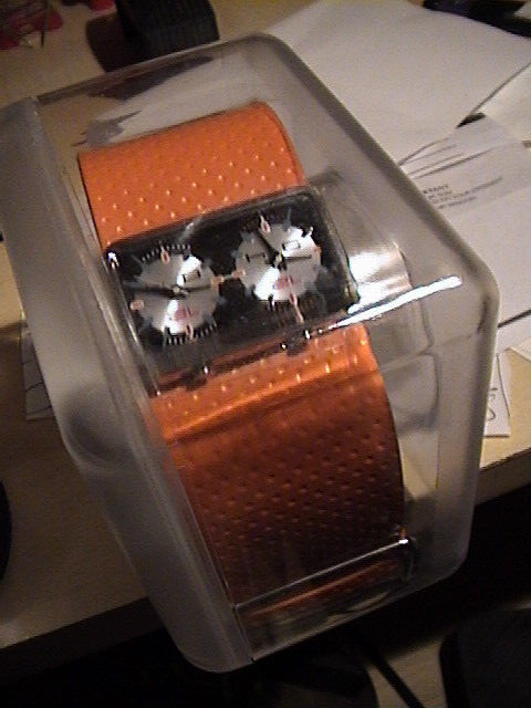 United Colors of Benetton Watch Dual Time Zone Cool Orange RARE!