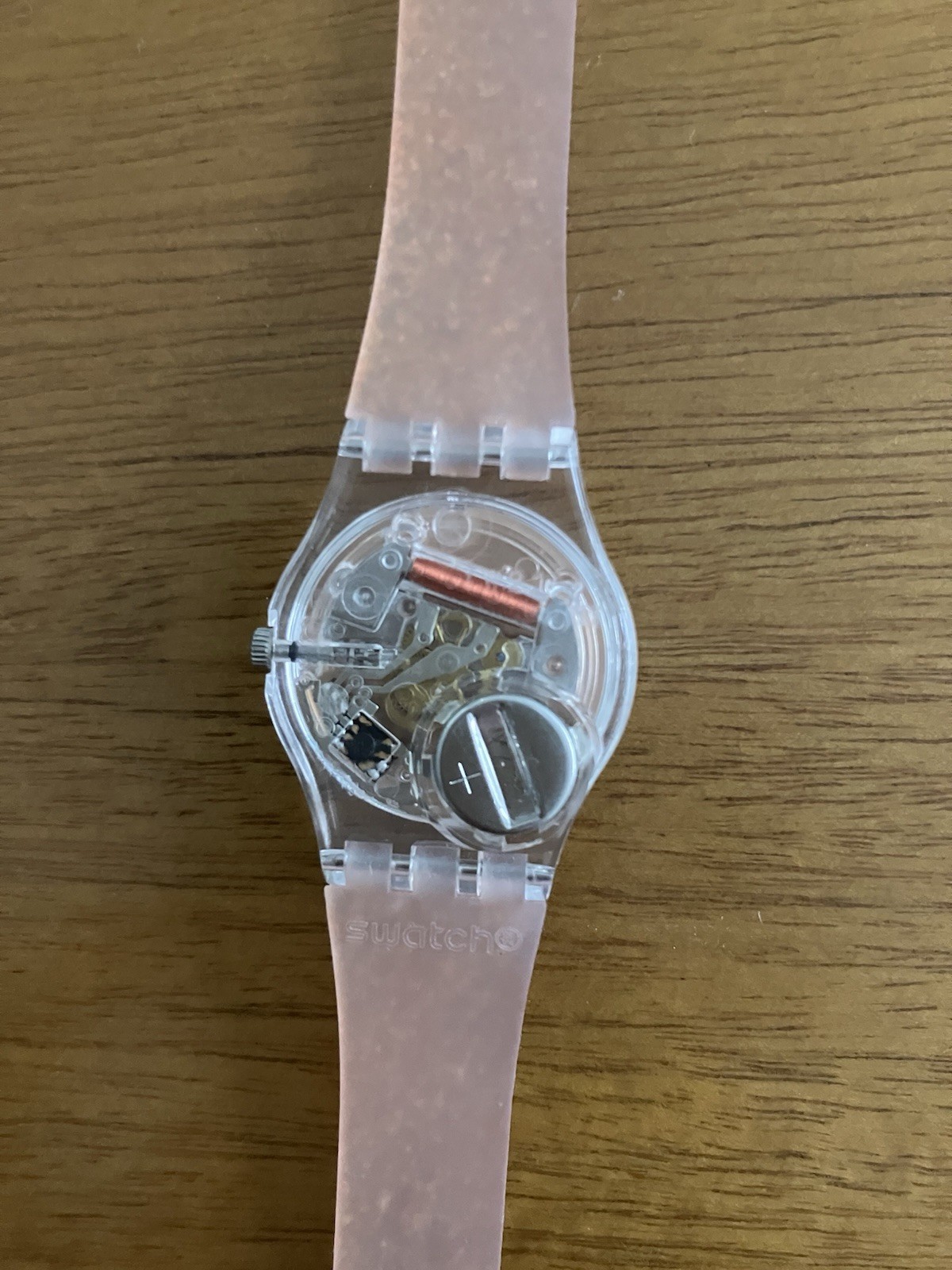 Swatch Ladies watch Pink Glitter 1” Wide Strap