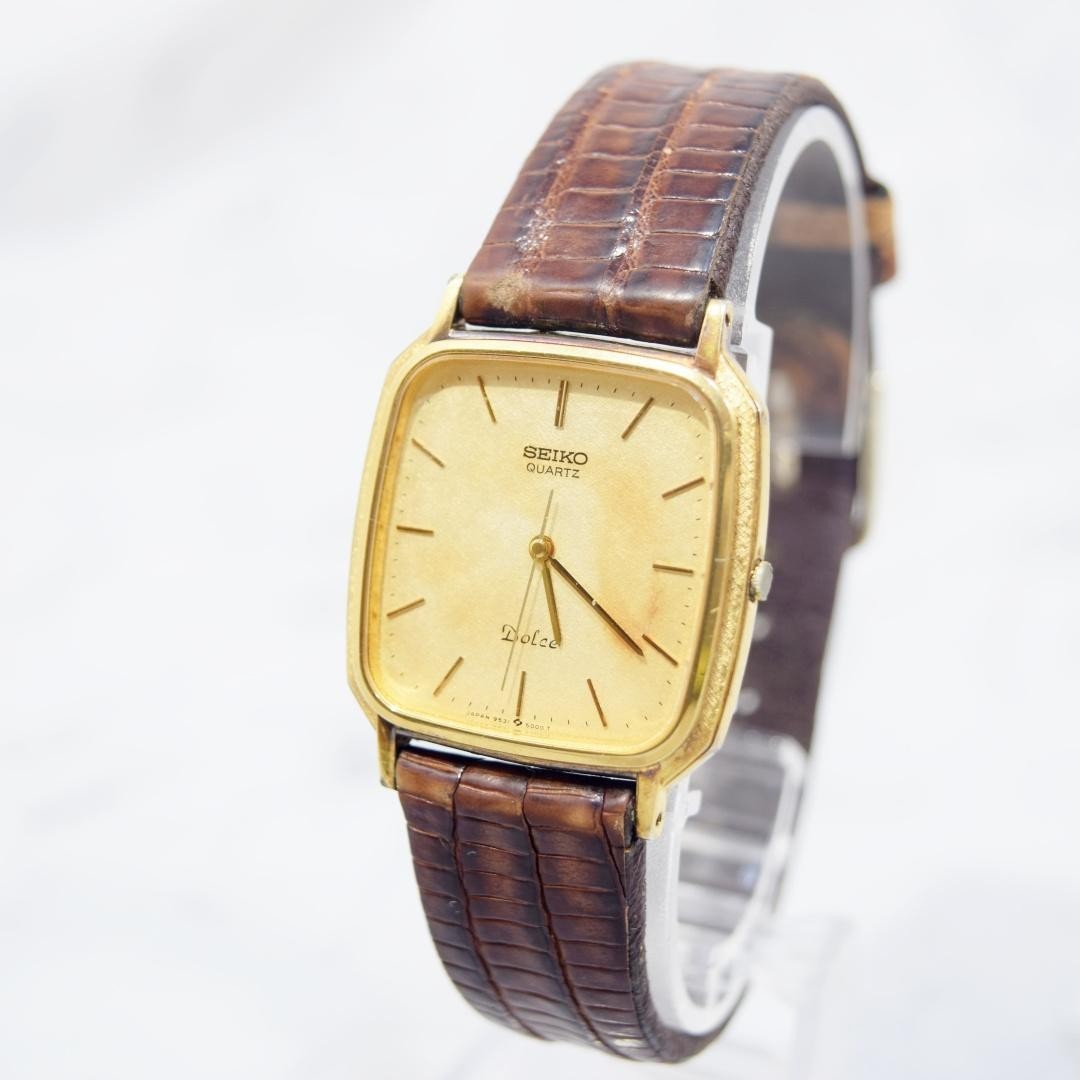 New Battery Vintage SEIKO Dolce 9531-5000 Gold Quartz Men’s Watch JAPAN JDM