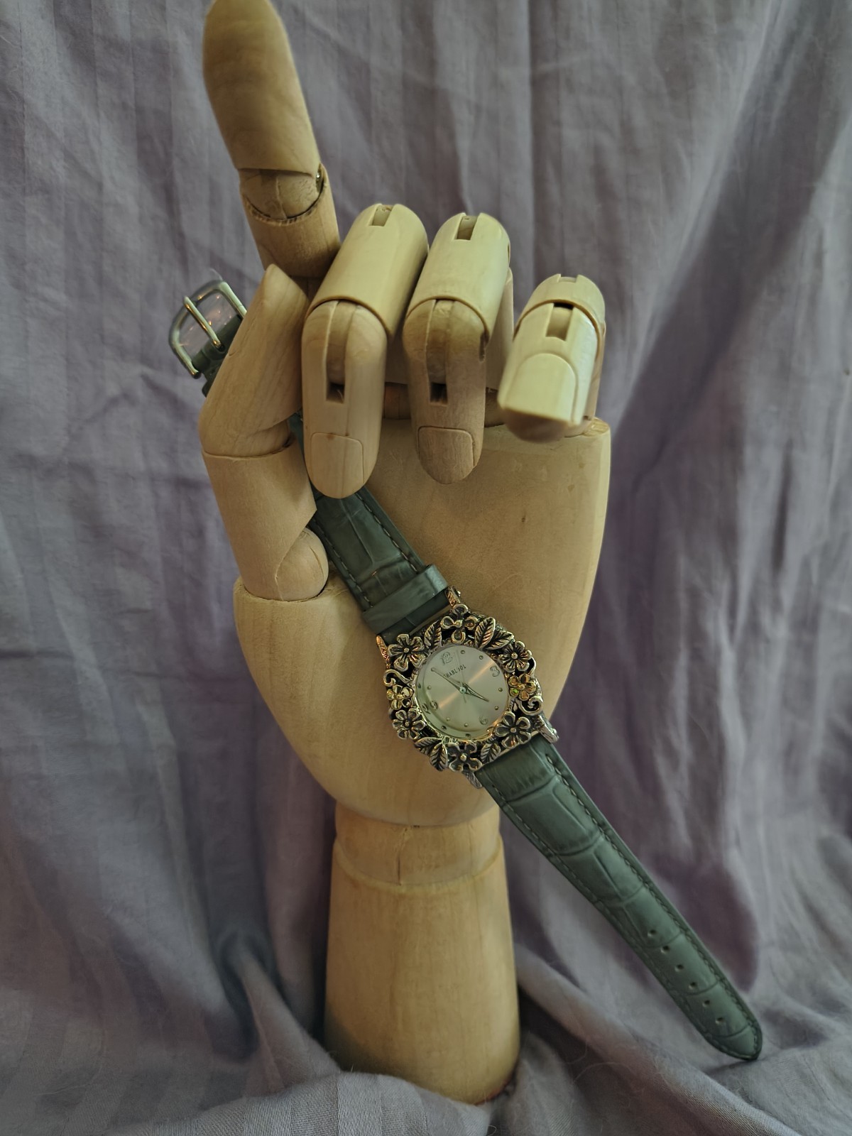 Rare Shablool Of Israel Handmade 925 Sterling Silver And 14K Women’s Watch