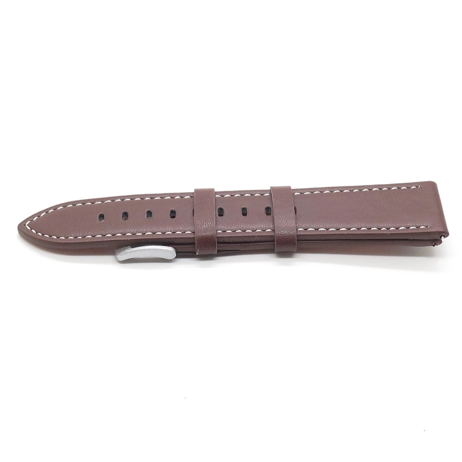 Brown Watch Strap Replacement with White Stitching