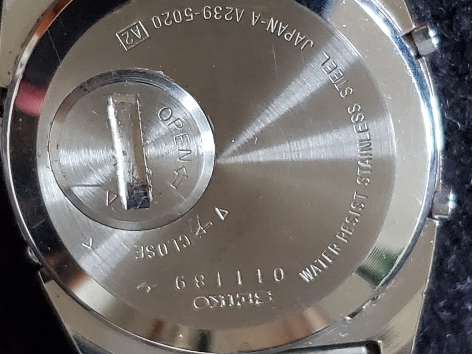 Seiko A239-502A World Time Digital Stainless Watch Made In Japan w/Box