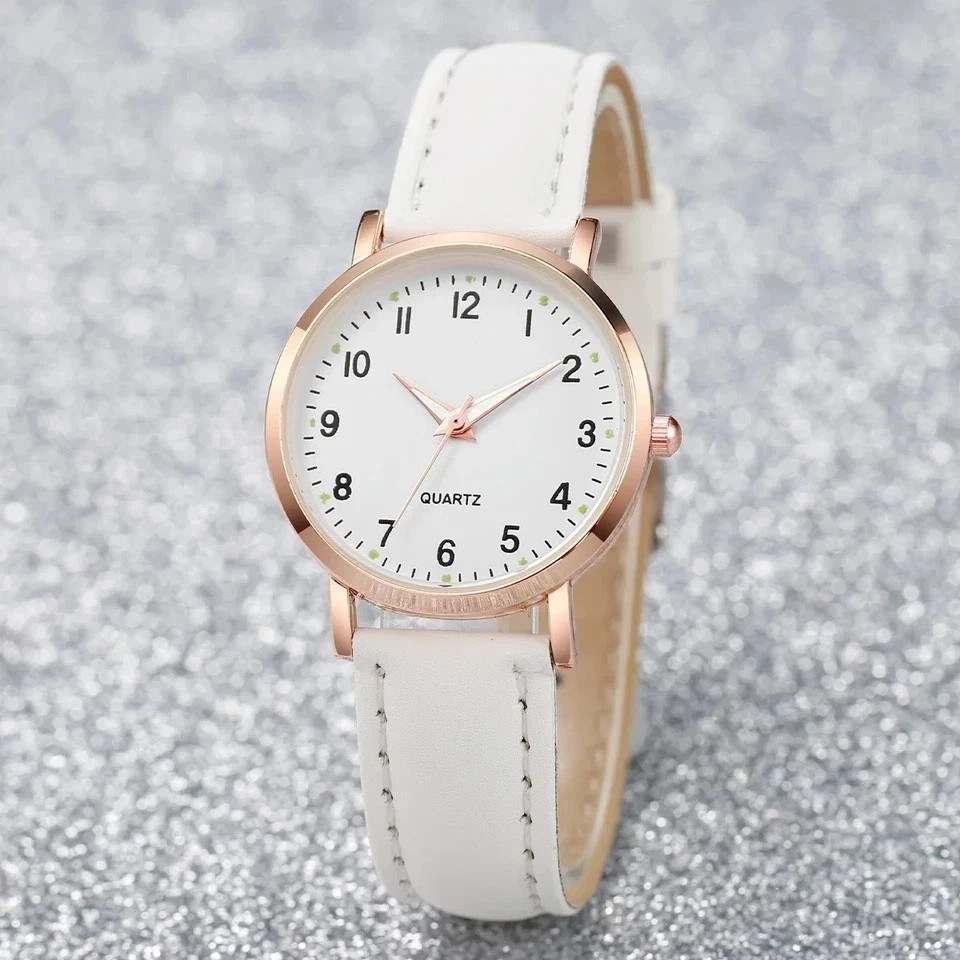 Women’s Watch Bracelet Leather Strap Band Luxury Woman Gift Quartz Round Dial