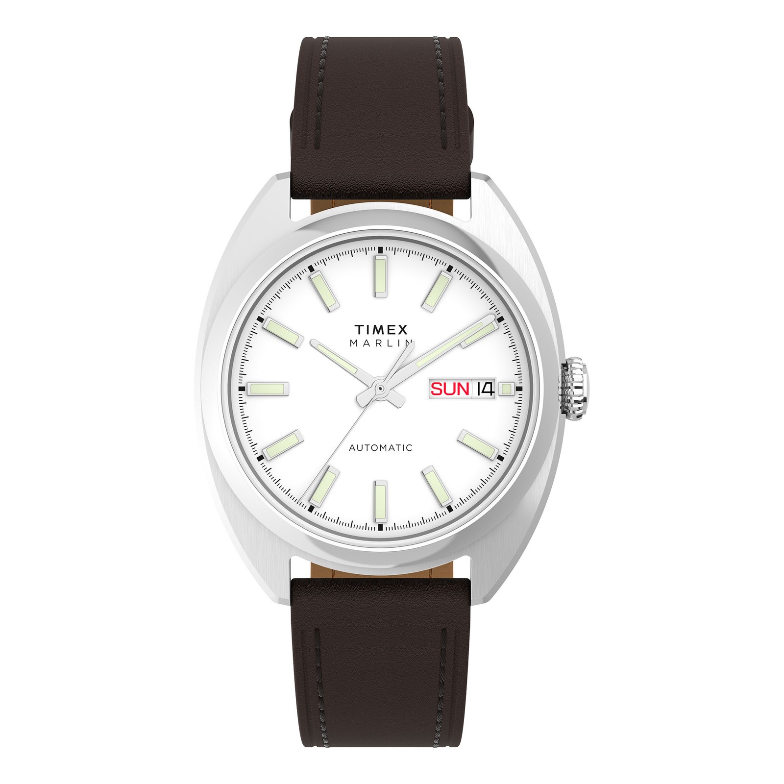 Timex Marlin Draper Automatic 37mm Leather Strap Watch TW2Y65200