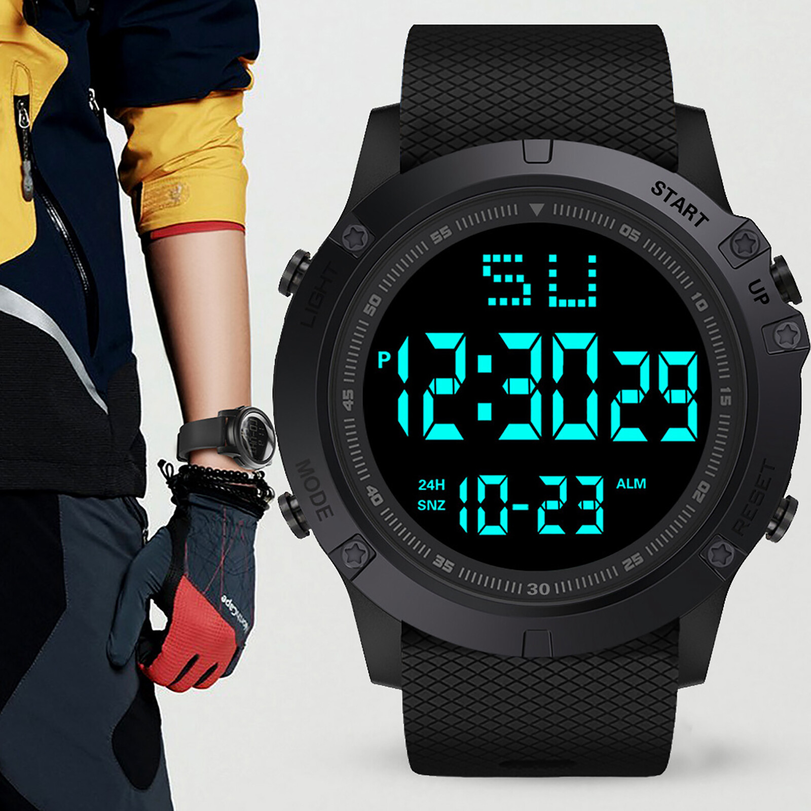 Men Digital Sports Watch Military Tactical LED Backlight Wristwatch Waterproof