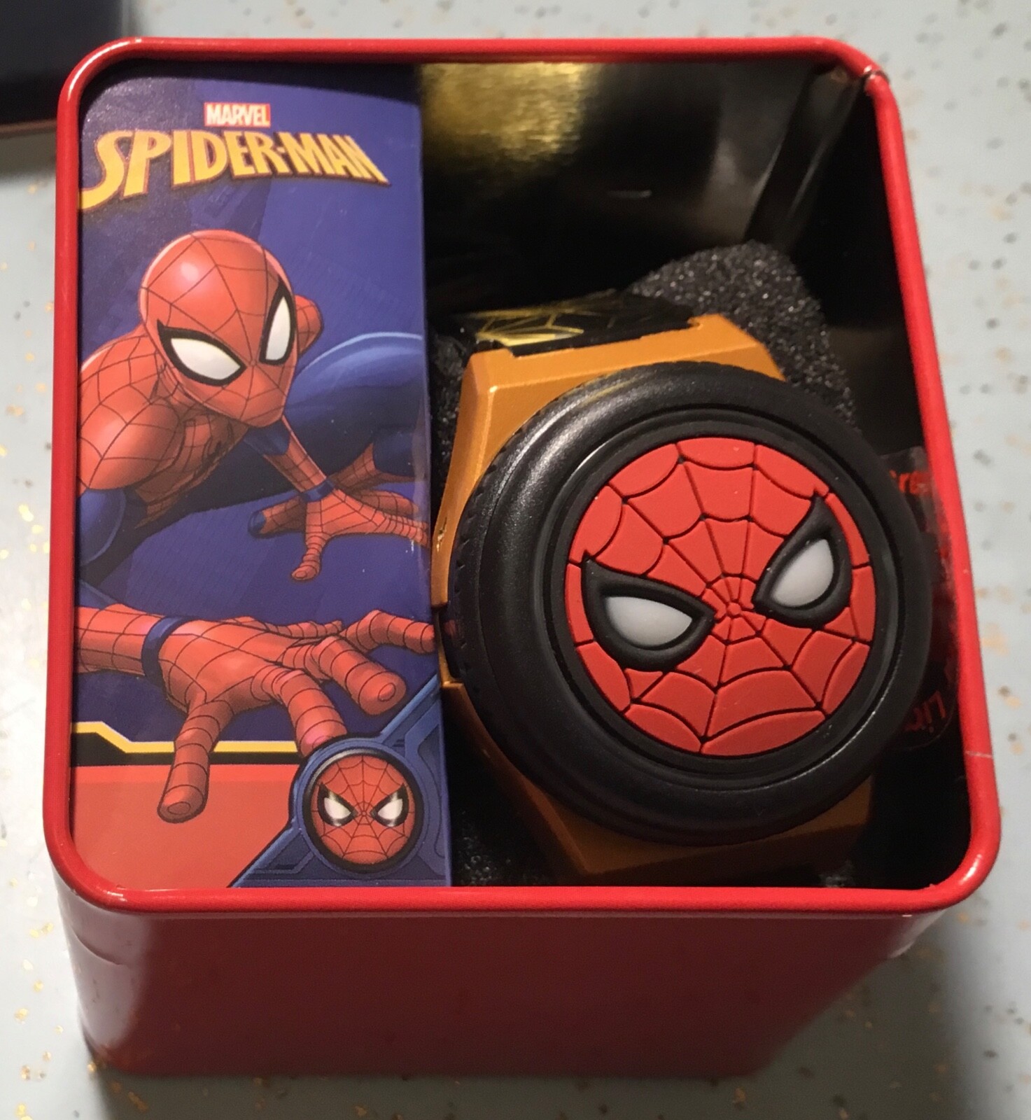 ACCUTIME SPD4593AZ MARVEL SPIDERMAN LIGHT UP COVER FLIP FACE DIGITAL WATCH NIB