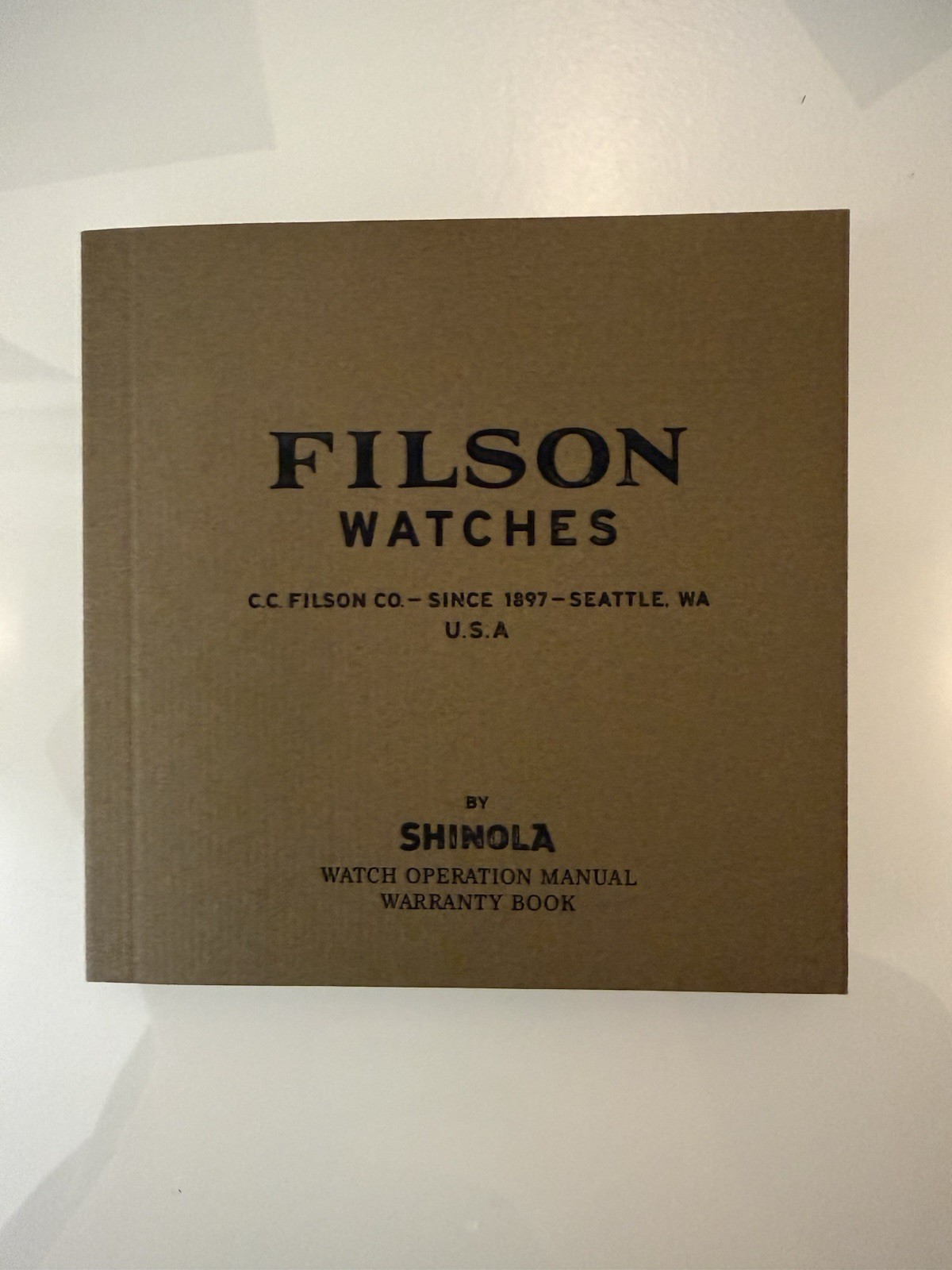 Filson Argonite-715 Quartz Watch Beige Dial Leather Strap Box Manual