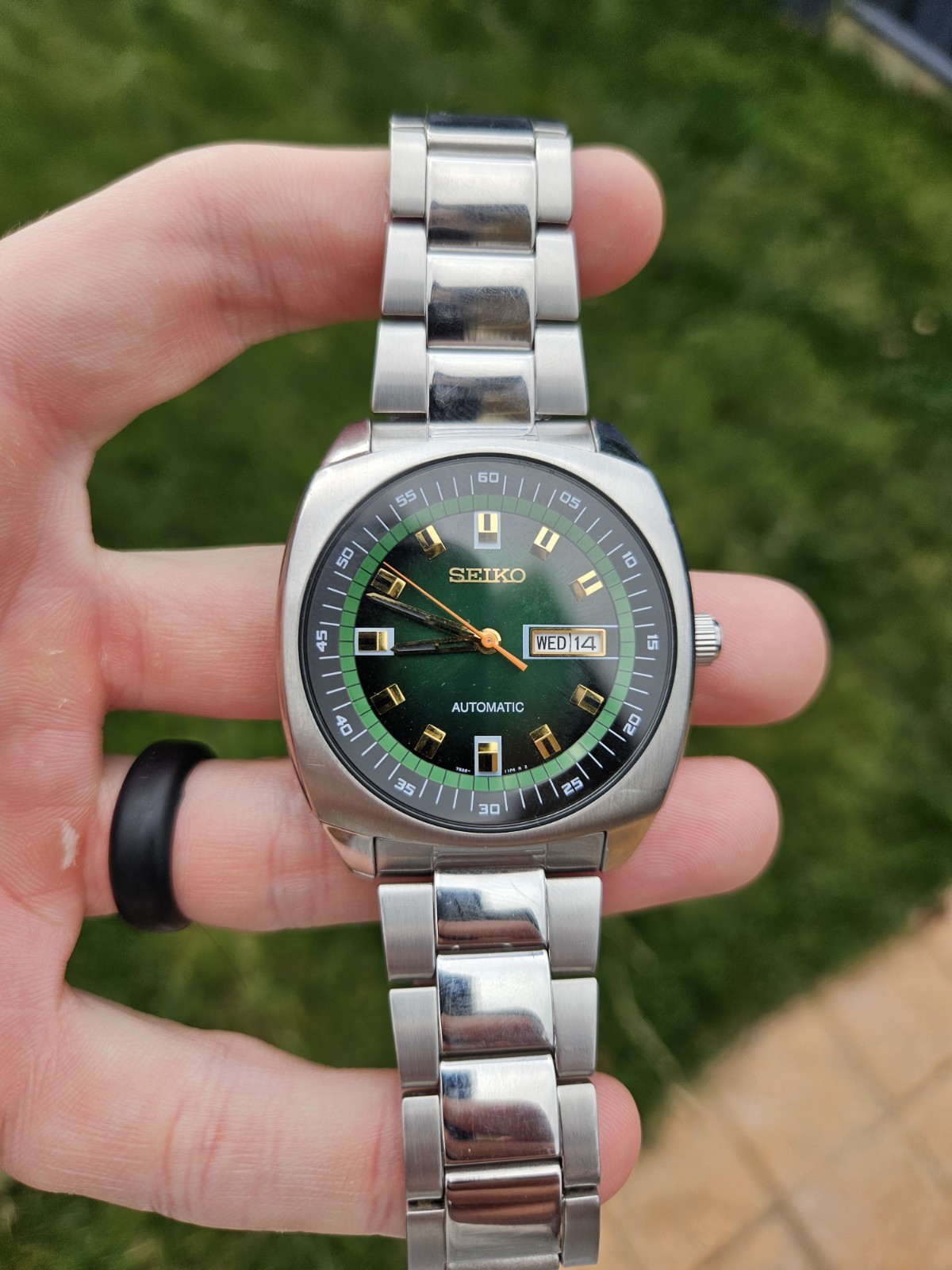 Discontinued Seiko Recraft Automatic Green Dial Stainless Steel SNKM97