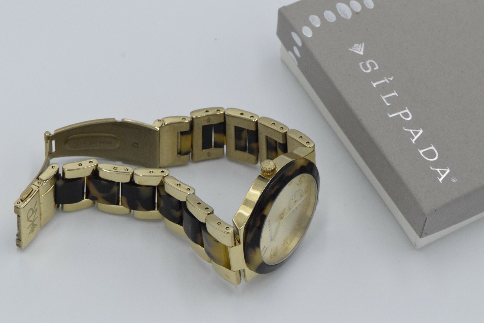 Silpada «Timeless Tortoise» Resin Stainless Steel Gold Watch KRT0016