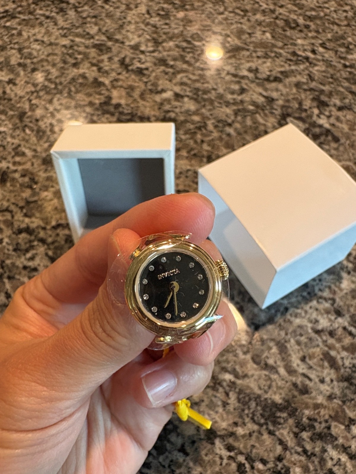 Invicta Angel Lumalink Women’s Ring Watch – 17.5mm, Gold