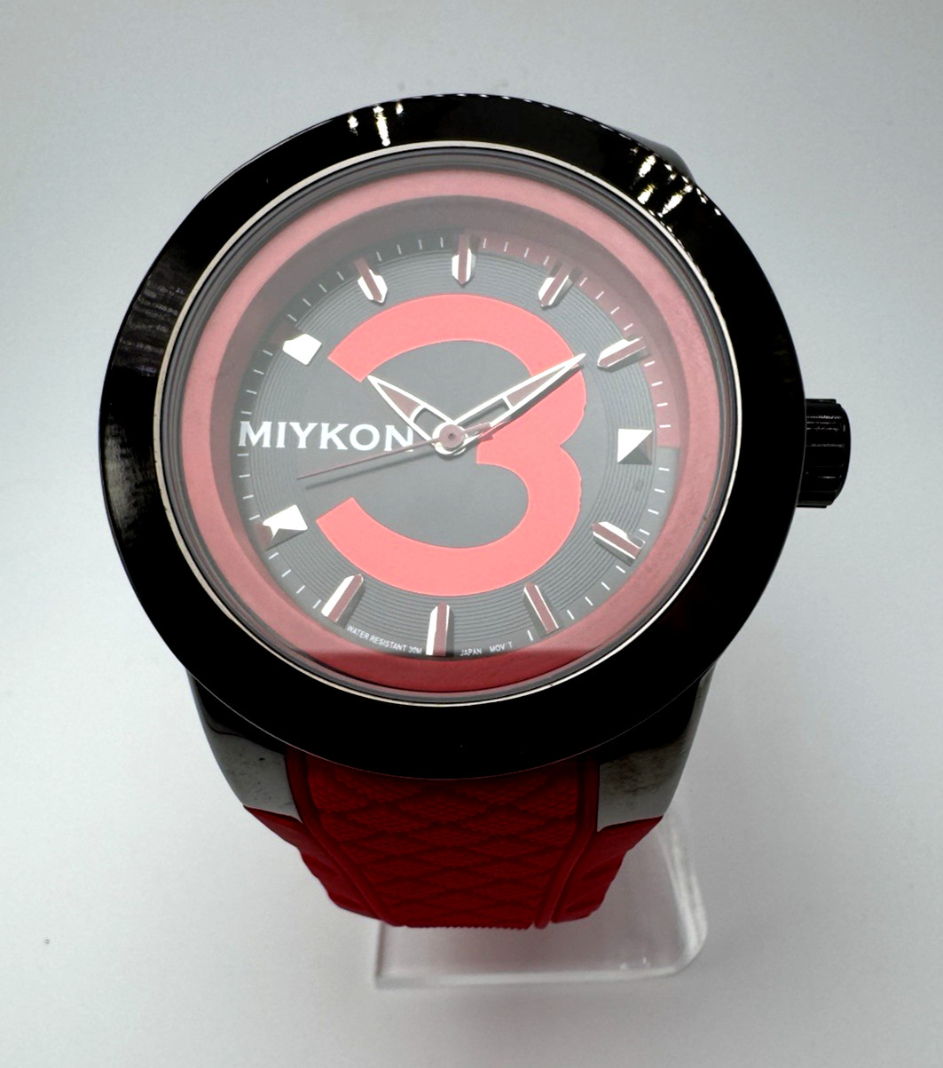 Miykon Men’s «3» Black/Red Watch | 50mm | Japanese Quartz | Water Resistant