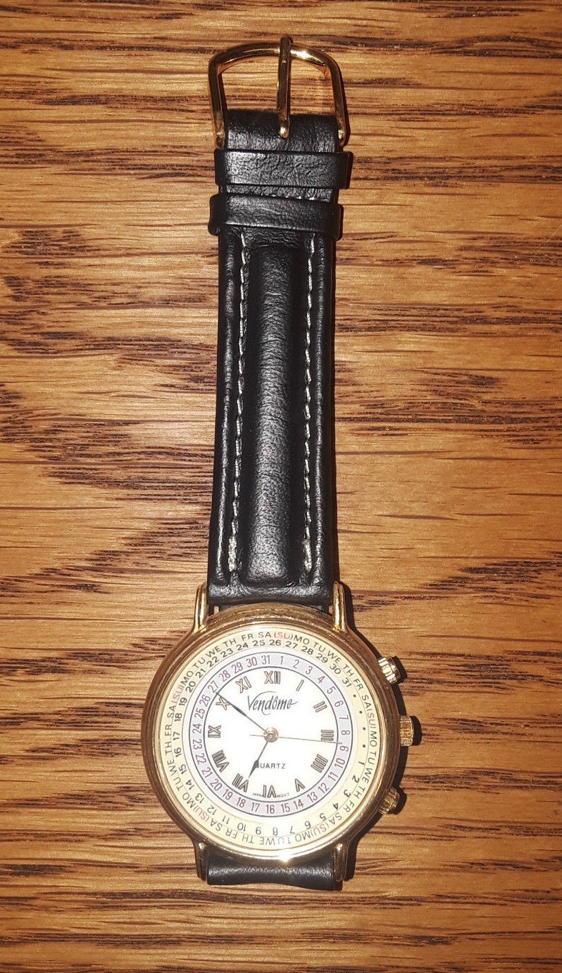 New Vendome Quartz Genuine Leather Hong Kong Watch