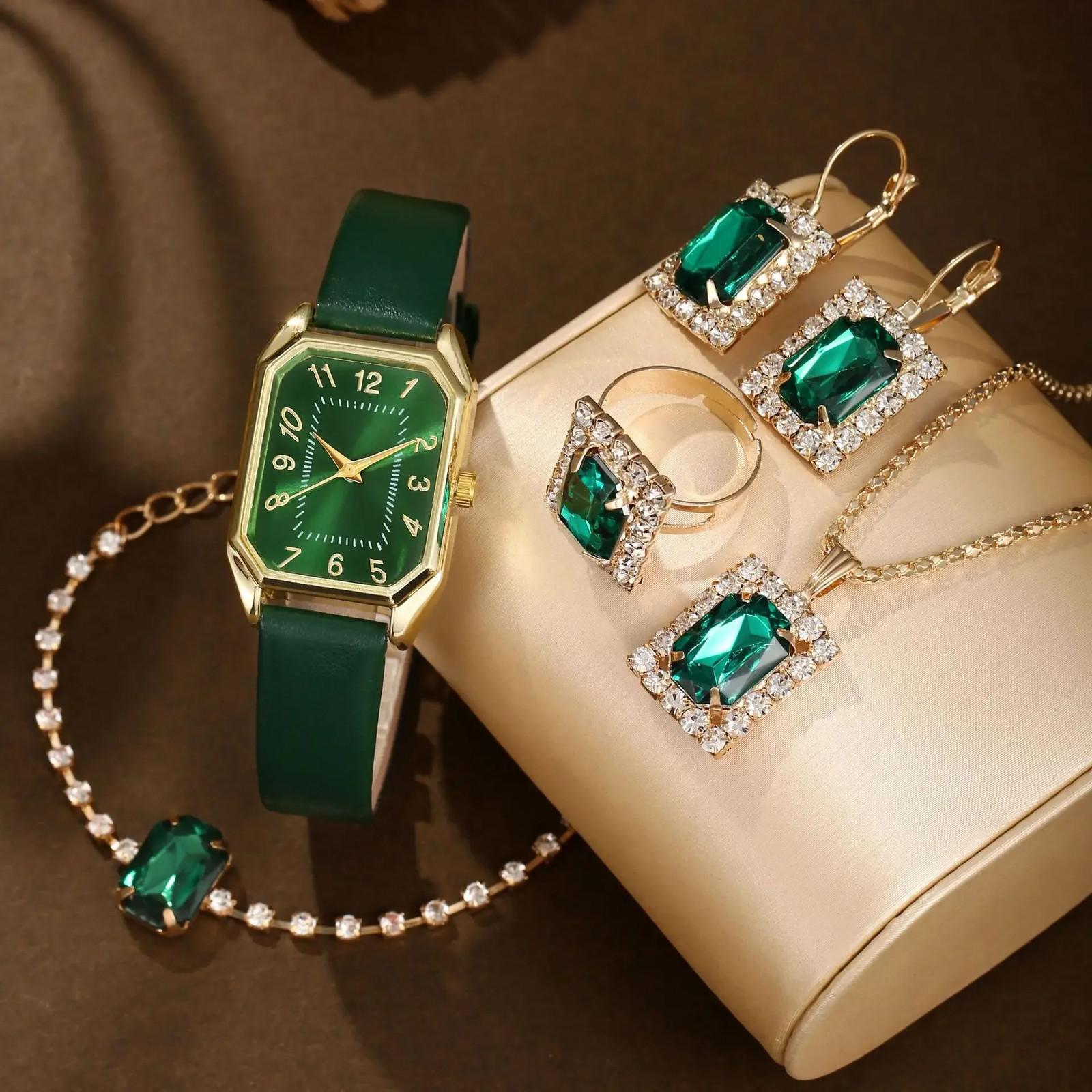 6/5/1PCS Luxury Fashion Square Women’s Watches Brand Ladies Quartz Wristwatch