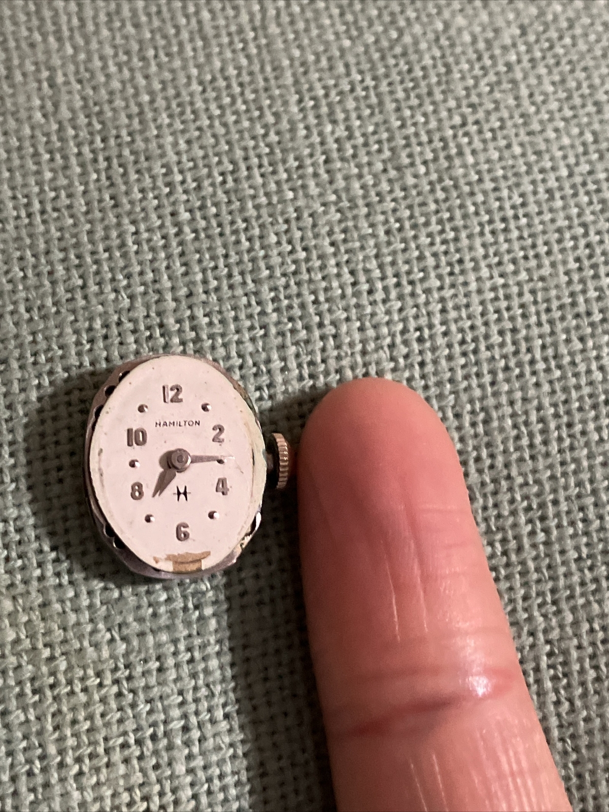 VTG Small HAMILTON Watch Face Only 22 Jewels AS IS