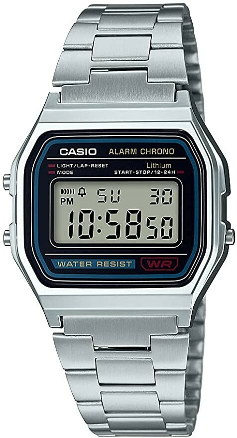Casio A168W1 Wrist Watch A158WA-1DF Stainless Steel Digital Watch.