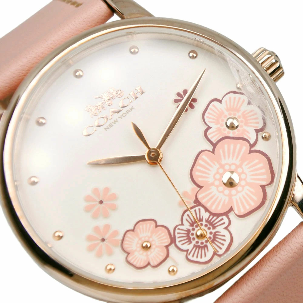 COACH CA.113.7.34.1539 White Case Size 42mm x 36mm Ladies Used Watch #61016
