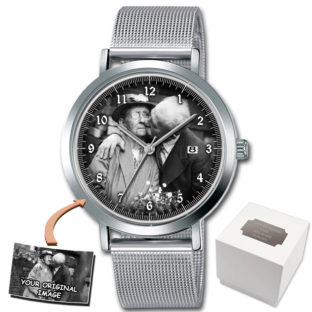 PERSONALISED CUSTOM MENS PHOTO WRIST WATCH FATHER’S DAY BIRTHDAY BEST GIFT