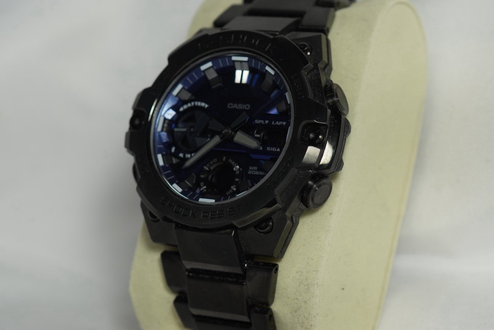 Casio G-SHOCK G-STEEL GST-B400 Solar Quartz Blue Dial Black SS Bracelet 200m