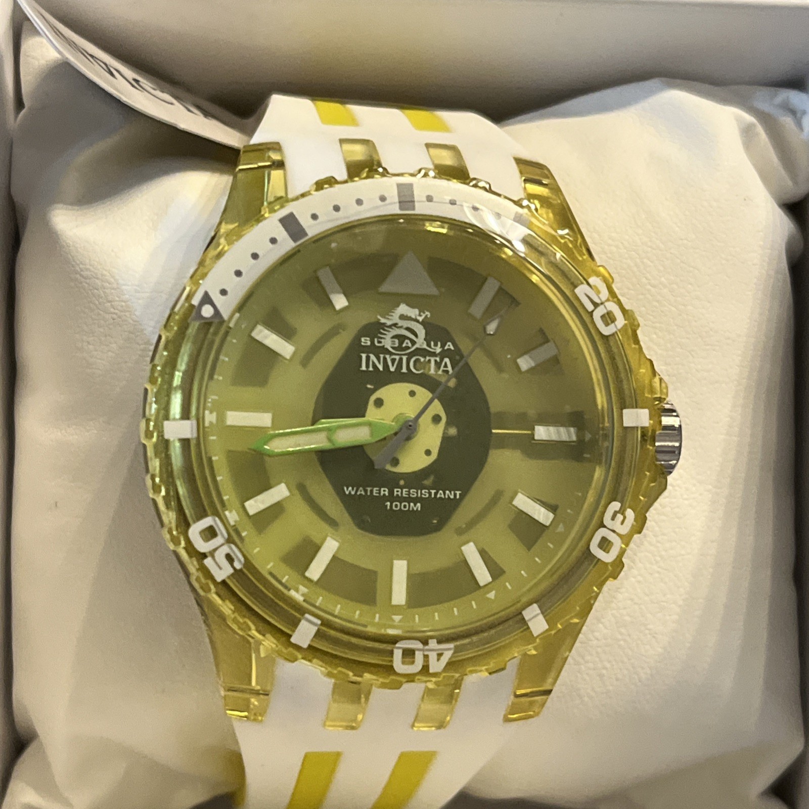 Invicta Subaqua Men’s 44mm Watch Silicone Transparent Yellow 69451