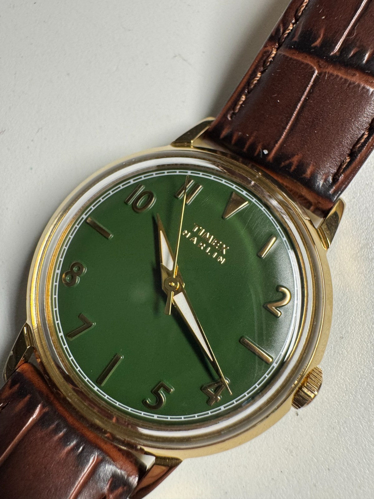 Timex Green Marlin Quartz 34MM Watch TW2Y37800 W/Box Runs Good