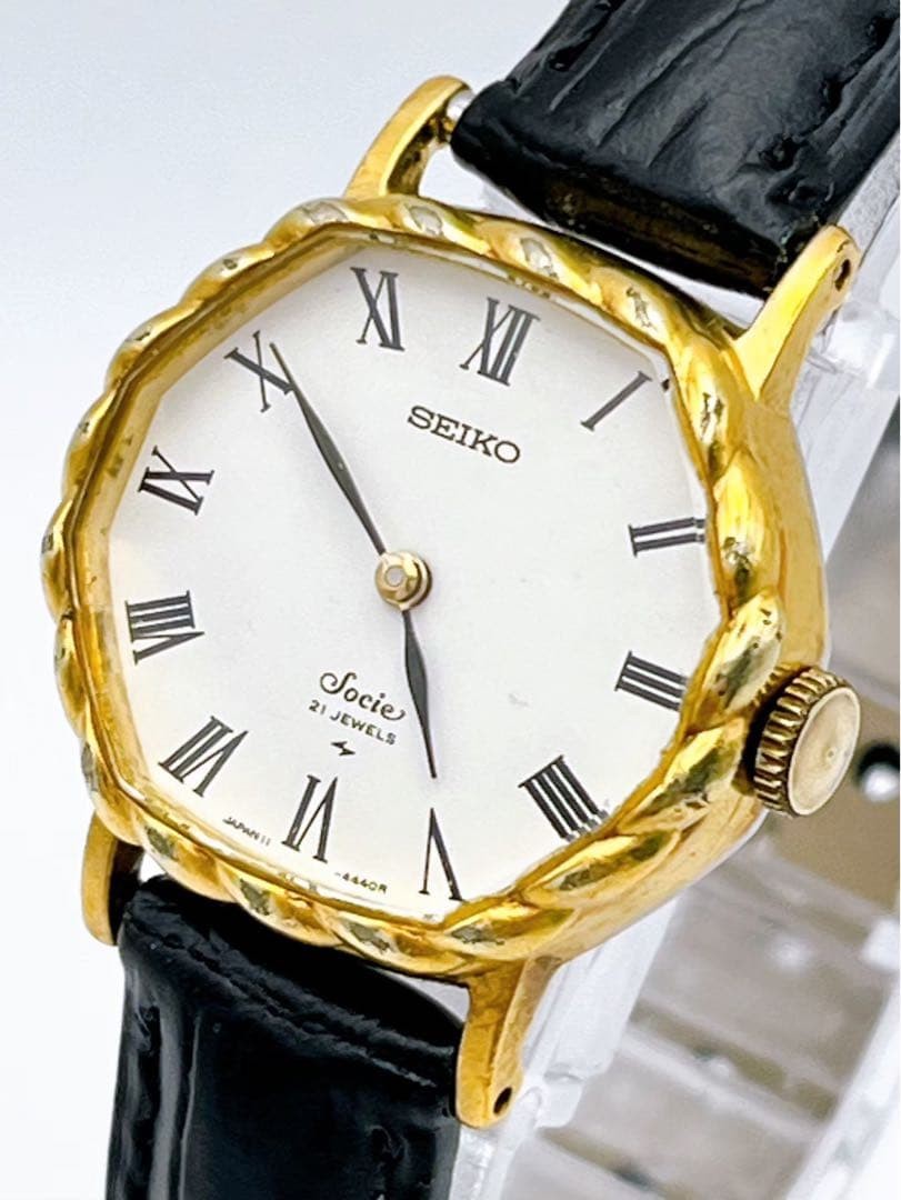 SEIKO Socie 11-8370 Analog Black Watch From Japan
