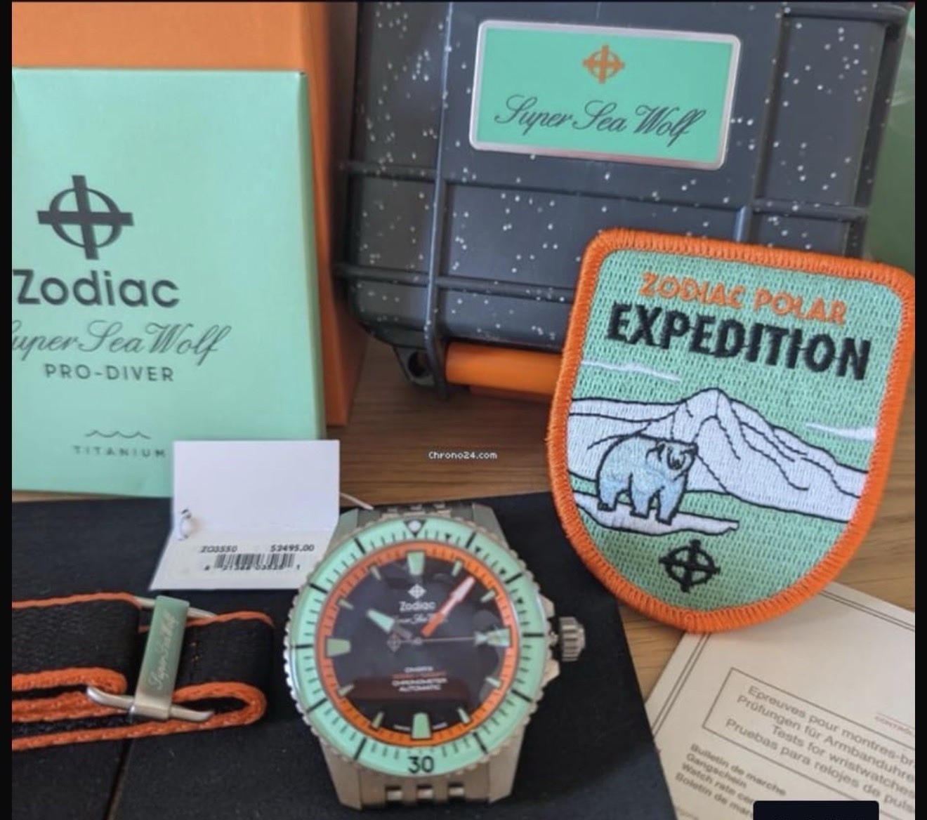 Zodiac Super Sea Wolf Pro-Diver ZO3550 42mm Titanium Limited Edition Men’s Watch