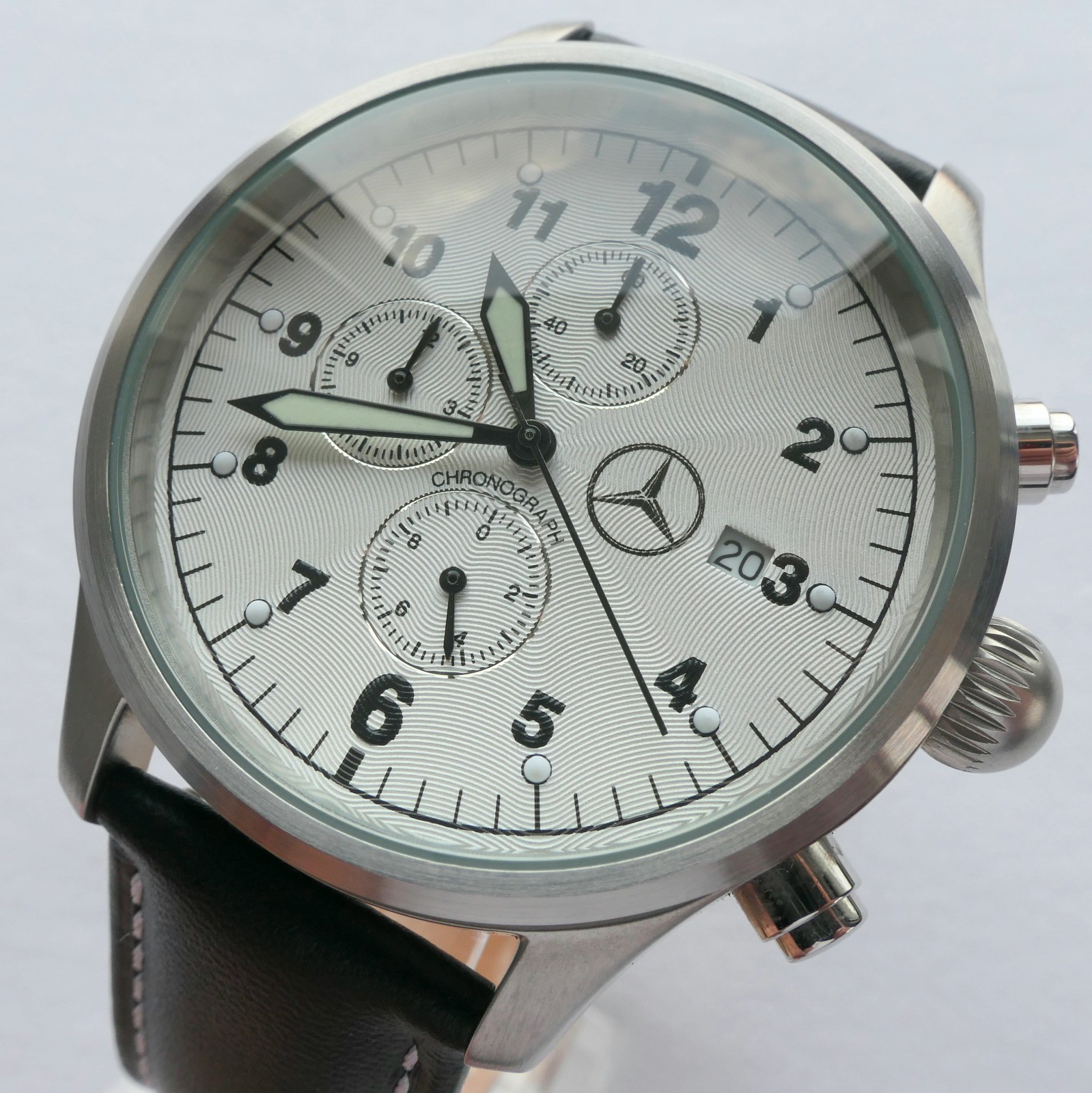 Mercedes Benz Classic Racing Driver Pilot Car Accessory Sport Watch Chronograph