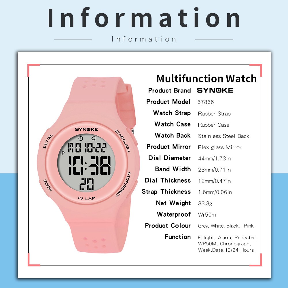 Waterproof Watches LED Digital Watch Alarm Watch Boys Girls Sports Kids Children