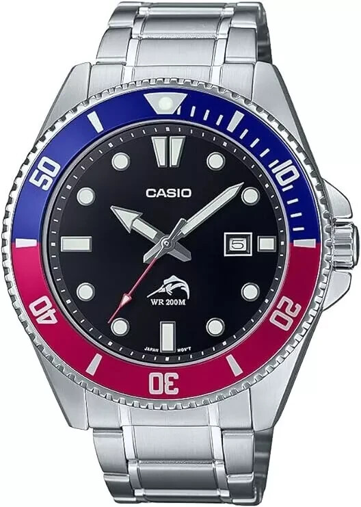 Casio MDV106DD-1A2, Men’s Stainless Steel Watch, 200 Meter WR, Rotating Bezel