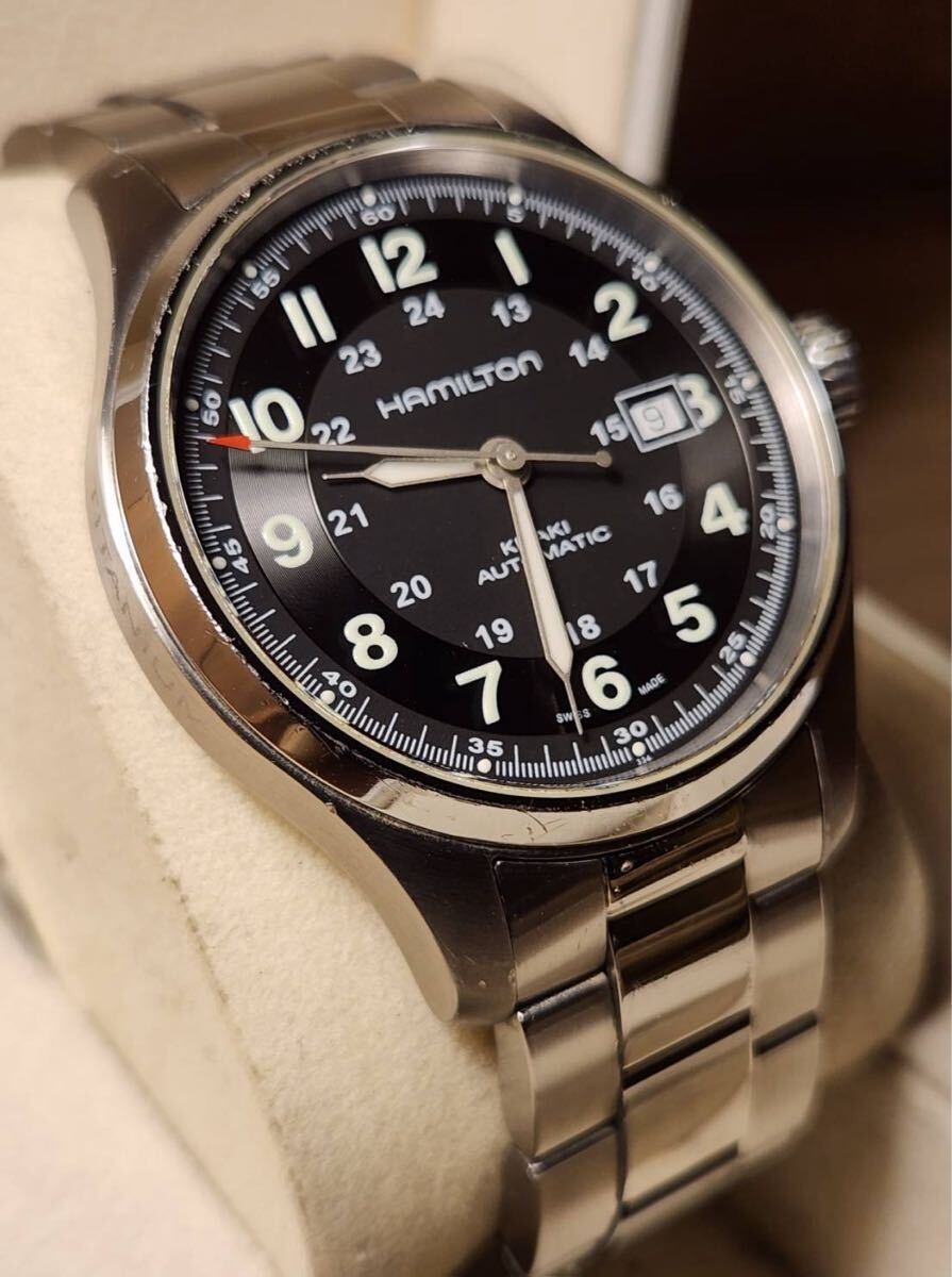 Hamilton Khaki Titanium Automatic Jazzmaster Watch Box Booklet Black Date Round