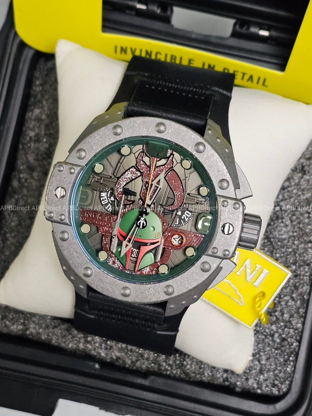 Invicta – Star Wars – Boba Fett – Reserve Wide Blk Leather Strap – mens watch