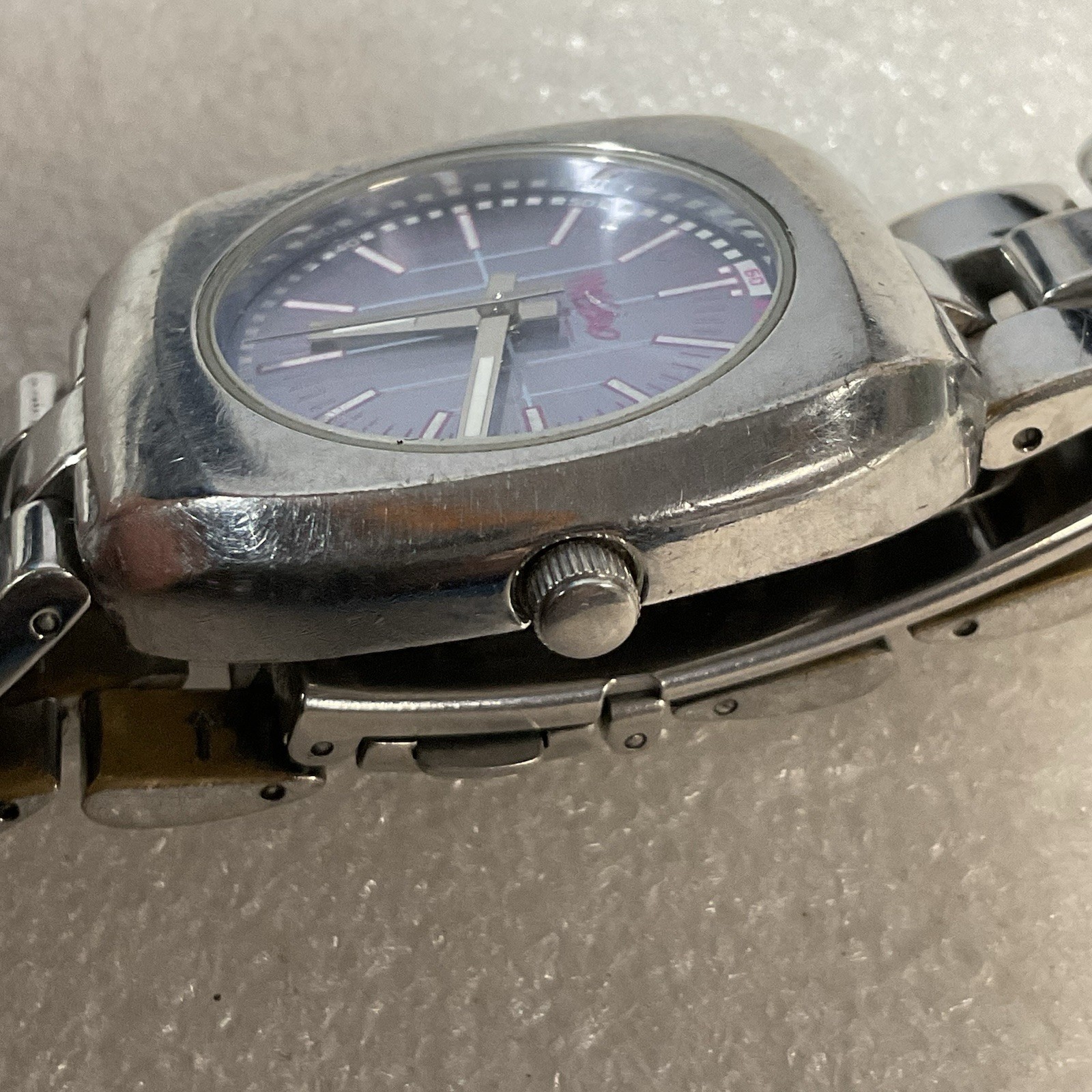 Mossimo Lavender Face Silver Color Stainless Watch