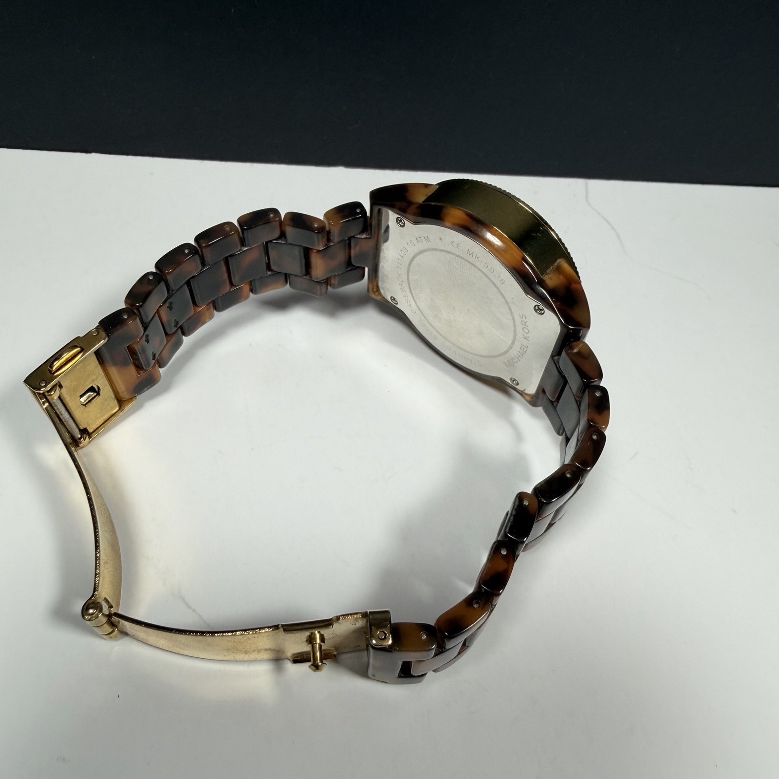 Michael Kors Jet Set MK-5038 Watch Womens 37mm Brown Tortoise Needs Battery
