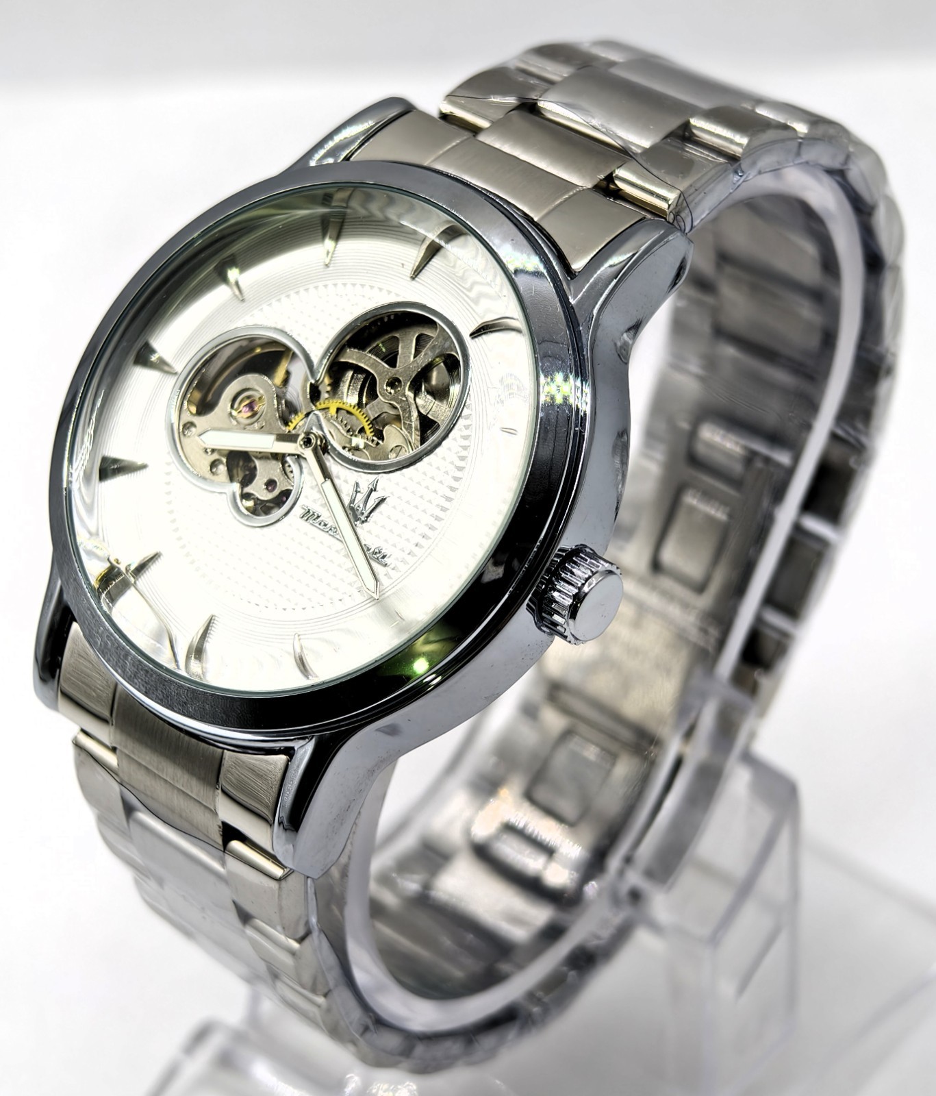 Fabulous Maserati Automatic White Dial Silver Band Analog Men’s Wrist Watch