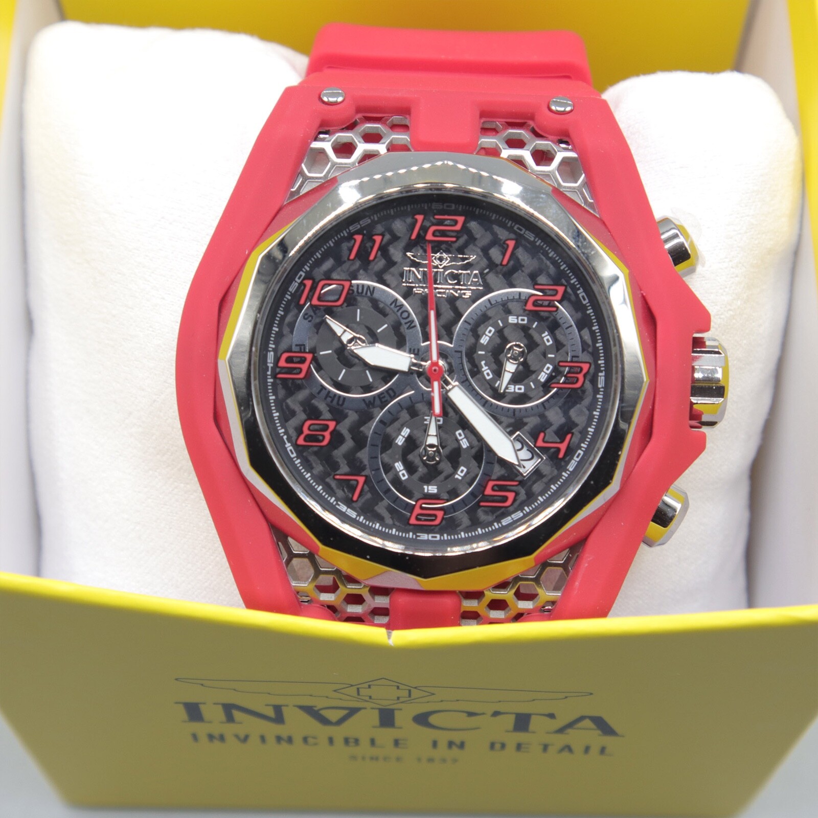 Invicta Racing Swiss Ronda Z60 Caliber Men’s Watch – 52mm, Red, Steel (47208)