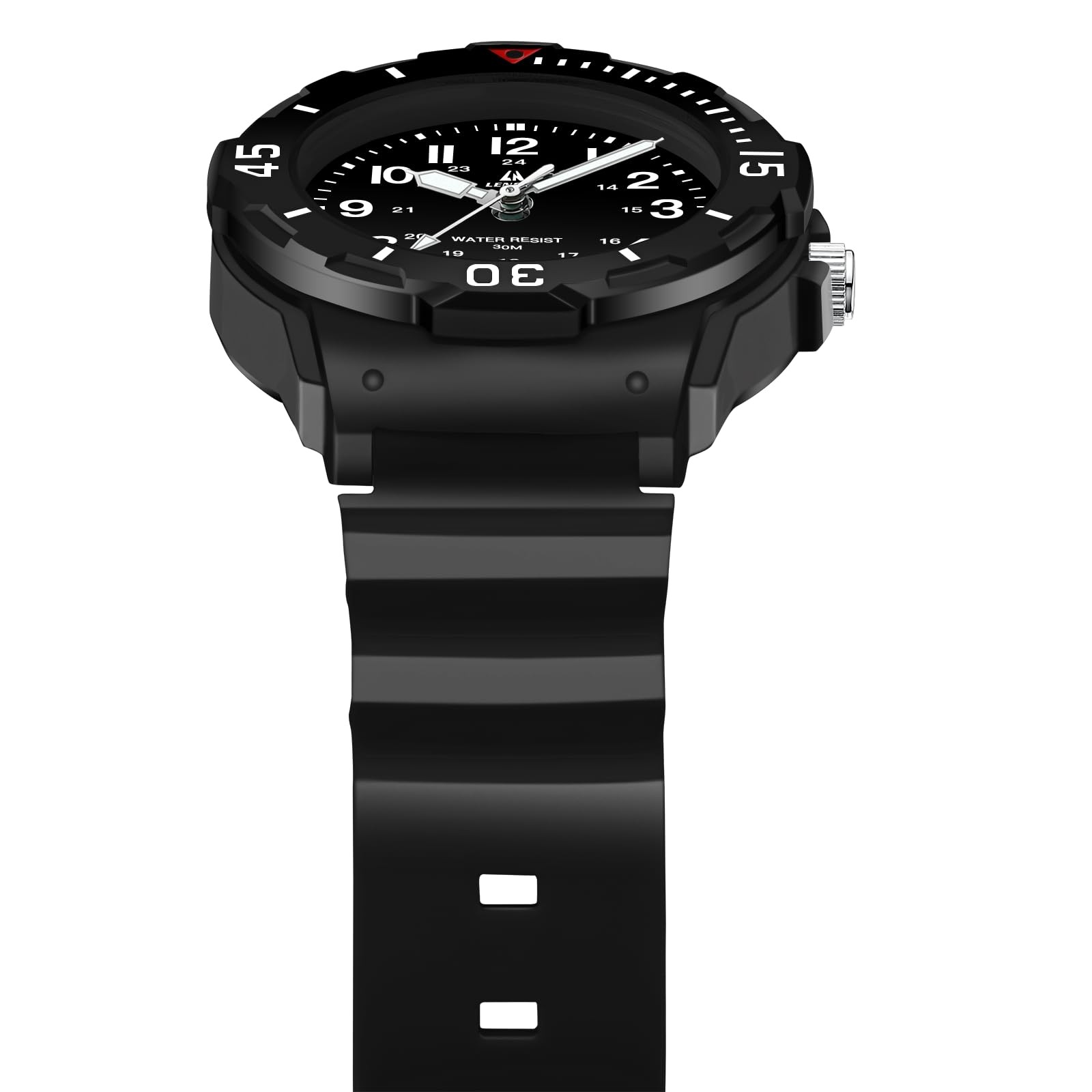 Kids Teen Analog Sports Quartz Watch Easy Read Black Silicone Strap Waterproof