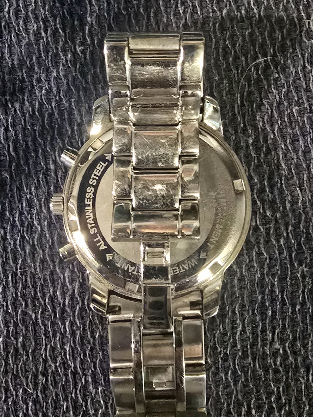 Silpada Watch Stainless Steel Silver CZ Baguettes Finishing Touch 41mm